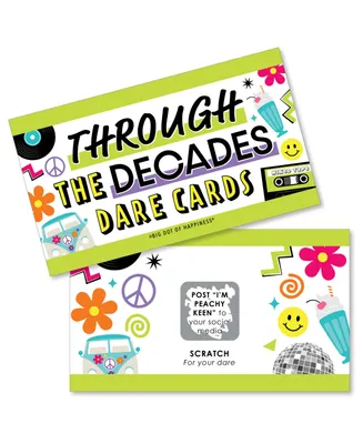 Through the Decades Party Game Scratch Off Dare Cards - 22 Count - Assorted Pre