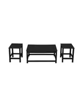 WestinTrends 3-Piece Outdoor Patio Adirondack Coffee Table and Side Set