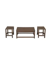 WestinTrends 3-Piece Outdoor Patio Adirondack Coffee Table and Side Set