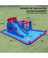 Sunny & Fun Inflatable Water Slide with Bounce House & Splash Pool