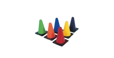 Kaplan Early Learning 12" Outdoor Durable Rainbow Cones - Set of 6