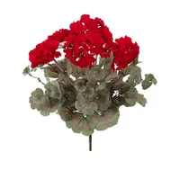 Vibrant Red Geranium Bush, Faux Floral Decor, Home & Events