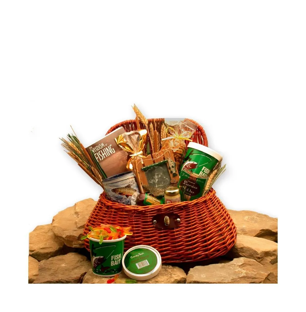 Gbds The Fisherman's Fishing Creel Gift Basket - fishing gift basket - 1  Basket