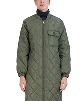 Sebby Collection Women's Long Diamond Quilt Jacket