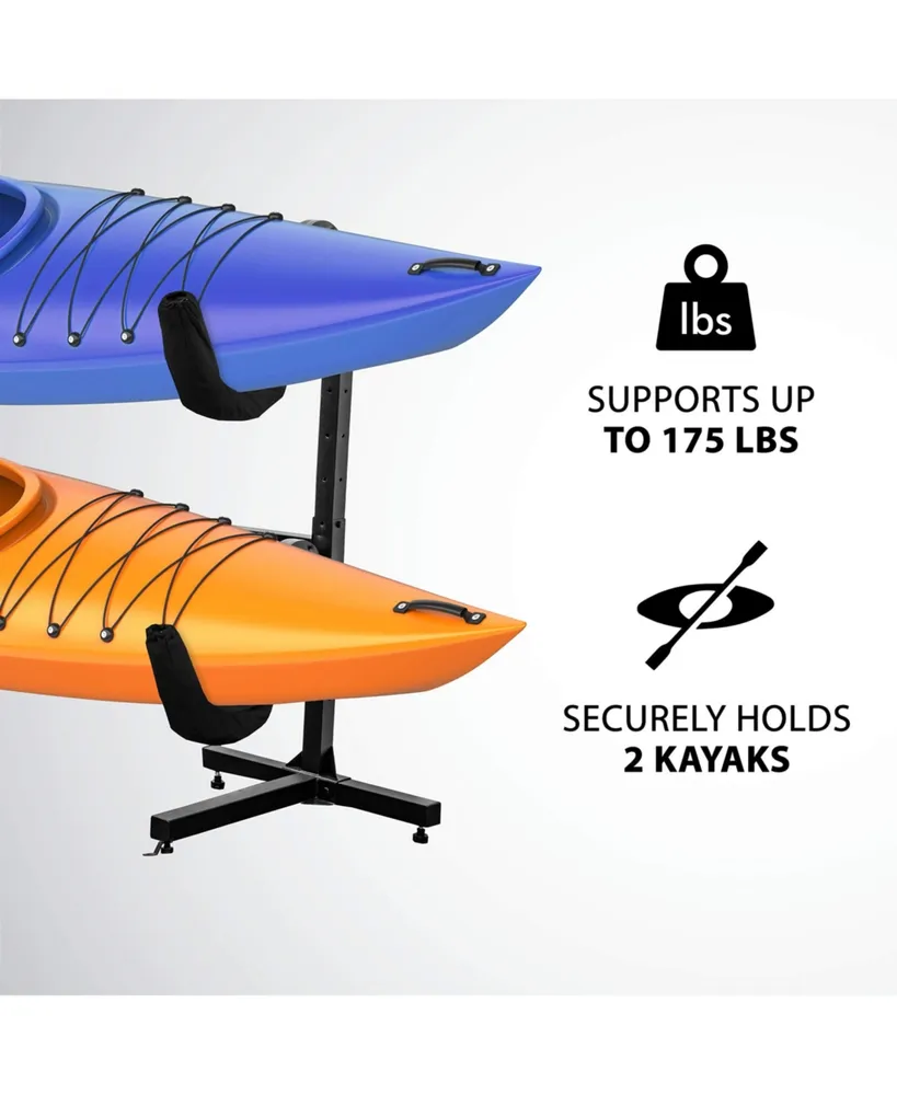 RaxGo Kayak Storage Rack, Indoor & Outdoor Freestanding Storage for 2