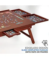 Jumbl 1500pc Puzzle Board 23"x31" Wooden Puzzle Table w/Legs & Mat