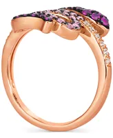 Le Vian Strawberry Ombre (5/8 ct. t.w.) & White Sapphire (1/10 ct. t.w.) Snake Ring in 14k Rose Gold