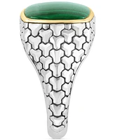 Effy Men's Malachite Patterned Ring in Sterling Silver and 14k Gold-Plate