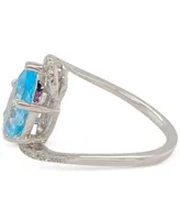 Sky Blue Topaz (3 ct. t.w.) & White Topaz Accent Swirl Statement Ring in Sterling Silver