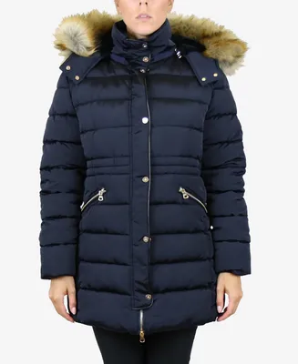Galaxy By Harvic Women's Heavyweight Parka Coat with Detachable Faux Fur Hood