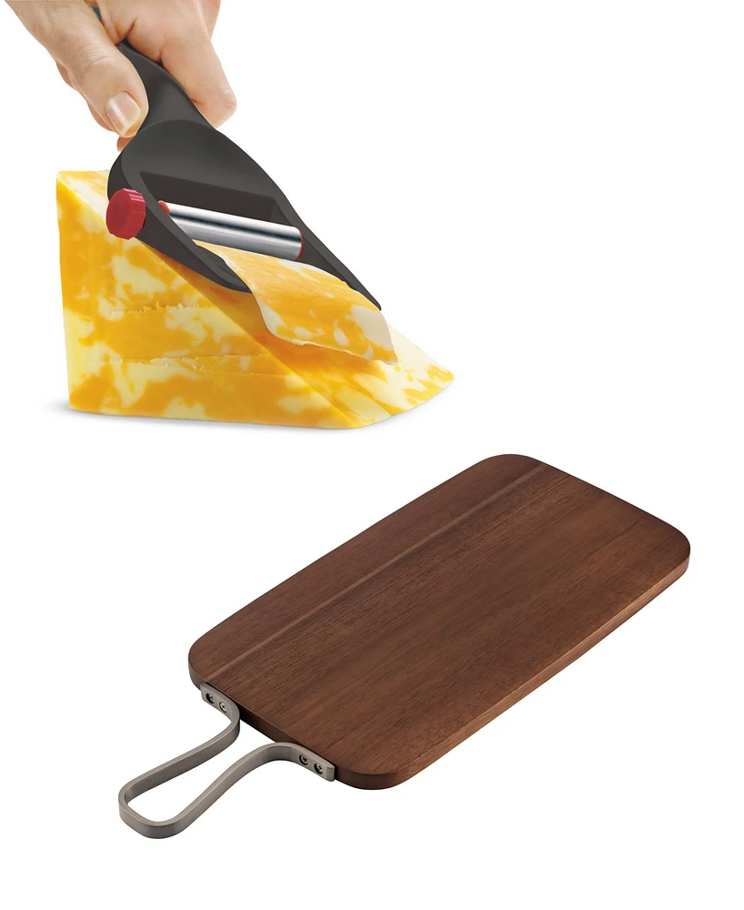 Cuisipro Cheese Slicer and Acacia Wood Serving Board Set, 2 Piece