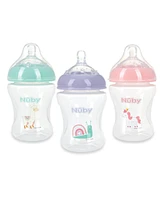 Nuby Baby Baby Bottles with Slow Flow Nipple, 3 Pack