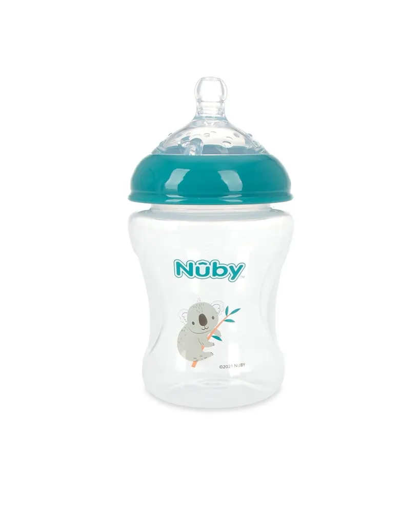 Nuby Infant Baby Bottles with Slow Flow Nipple, 3 Pack, 8oz