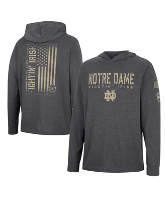 Men's Colosseum Charcoal Notre Dame Fighting Irish Team Oht Military-Inspired Appreciation Hoodie Long Sleeve T-shirt