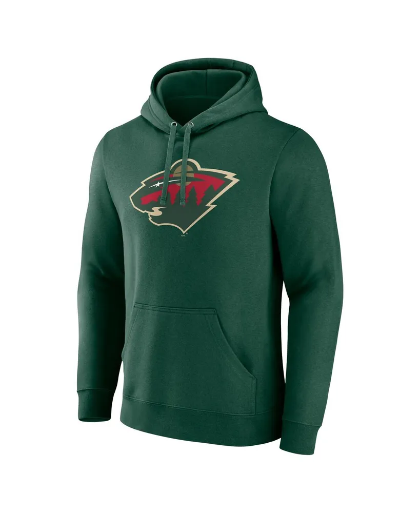 Men's Fanatics Green Minnesota Wild Primary Logo Pullover Hoodie