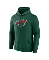 Men's Fanatics Green Minnesota Wild Primary Logo Pullover Hoodie