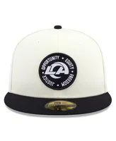 Men's New Era Cream and Black Los Angeles Rams 2022 Inspire Change 59FIFTY Fitted Hat