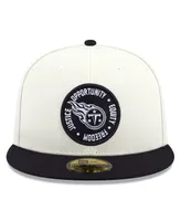 Men's New Era Cream and Black Tennessee Titans 2022 Inspire Change 59FIFTY Fitted Hat