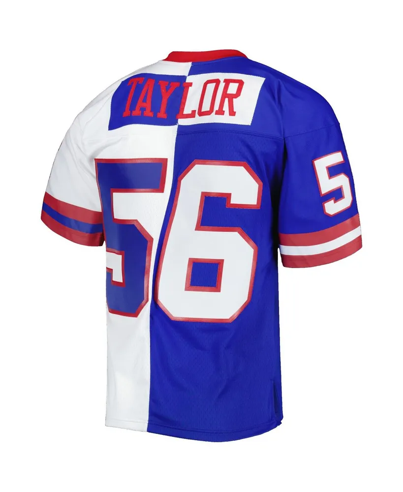 Men's Mitchell & Ness Lawrence Taylor Royal and White New York Giants 1986 Split Legacy Replica Jersey