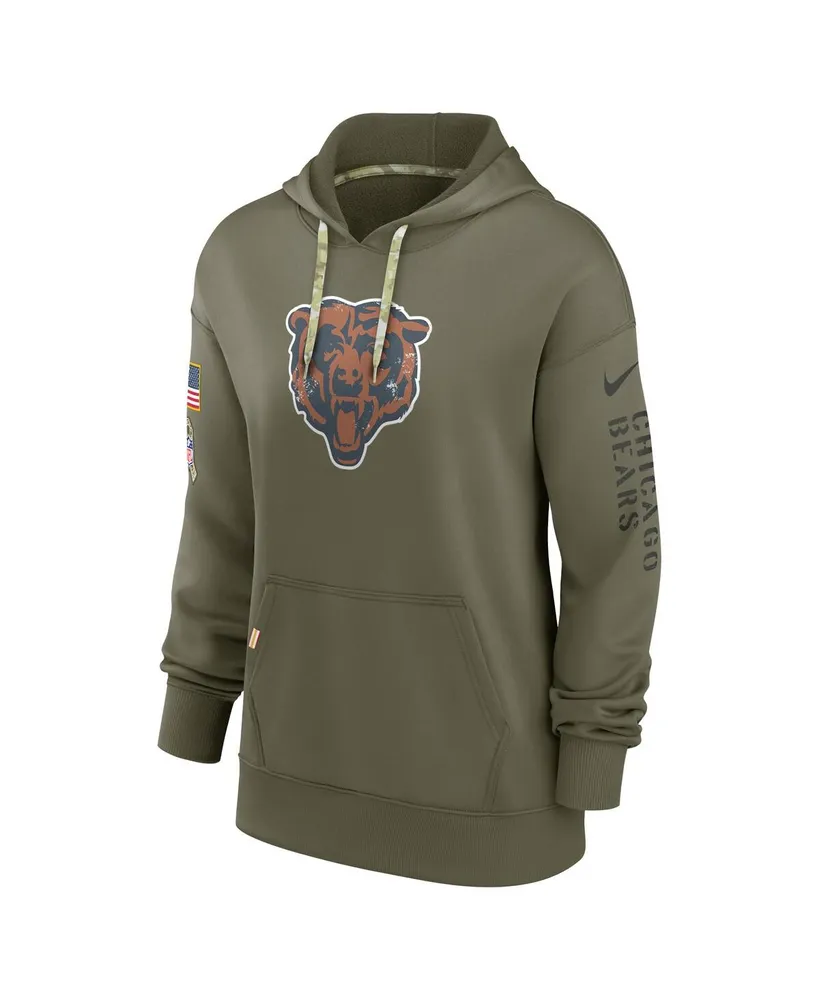 Women's Nike Olive Chicago Bears 2022 Salute To Service Performance Pullover Hoodie