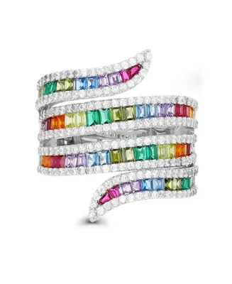 Macy's Multi Color Baguette Cubic Zirconia Ring (4 1/3 ct. t.w.) Sterling Silver