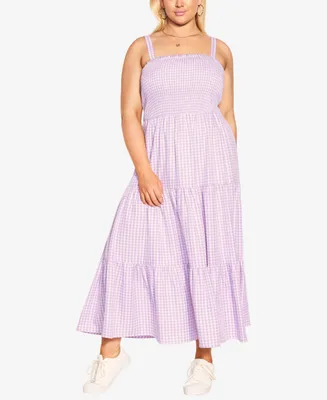 City Chic Plus Gingham Maxi Dress