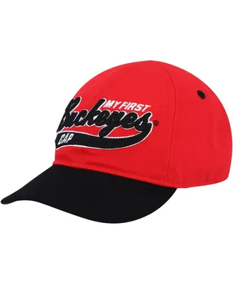 Infant Boys and Girls Scarlet, Black Ohio State Buckeyes Old School Slouch Flex Hat