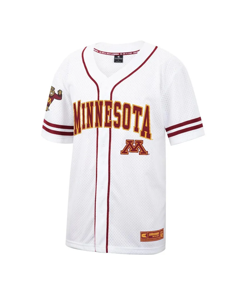 Men's Colosseum White Minnesota Golden Gophers Free-Spirited Full-Button Baseball Jersey