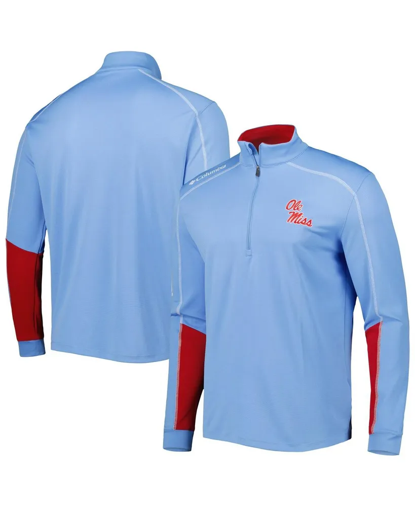 Men's Columbia Powder Blue Ole Miss Rebels Shotgun 2.0 Omni-Wick Quarter-Zip Jacket