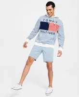 Tommy Hilfiger Mens Quinn Nautical Stripe Hoodie Chambray Shorts