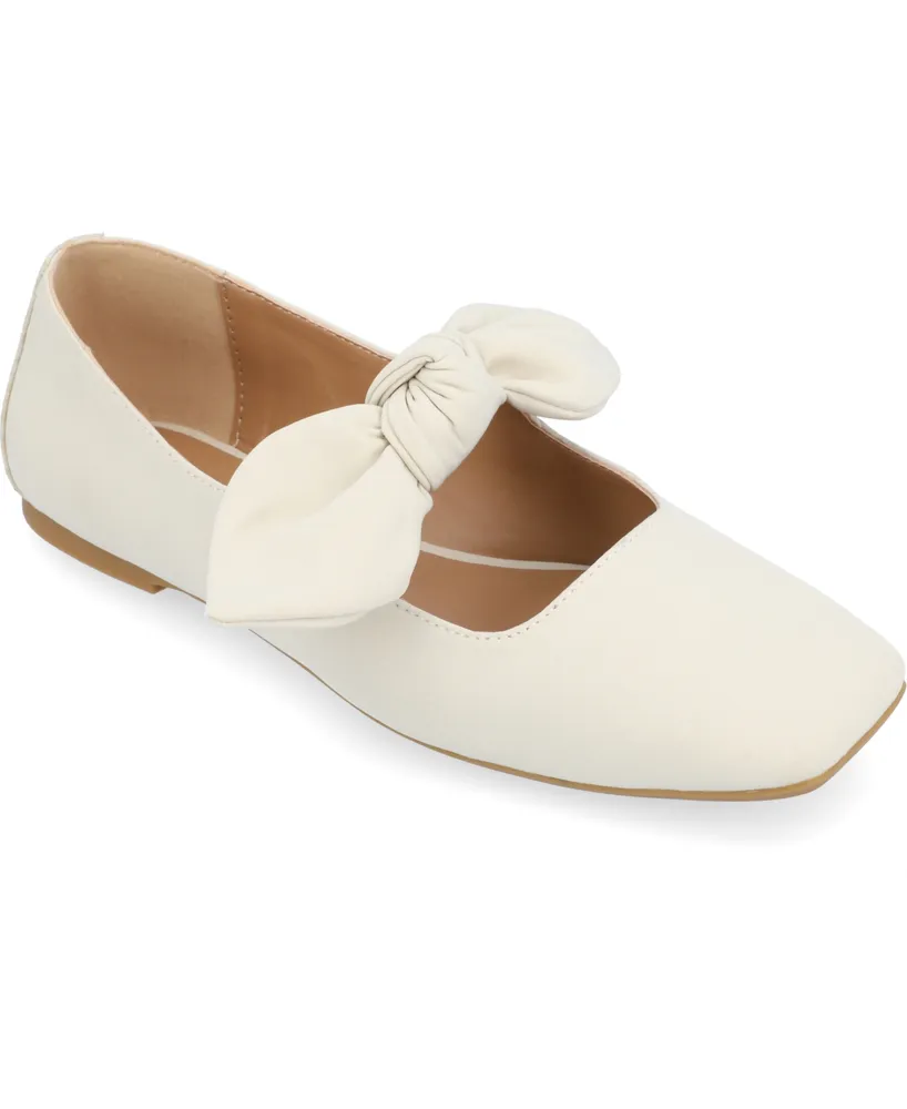 Journee Collection Women's Seralinn Bow Square Toe Flats