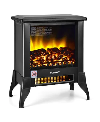 Costway 18'' Electric Fireplace Stove Freestanding Heater
