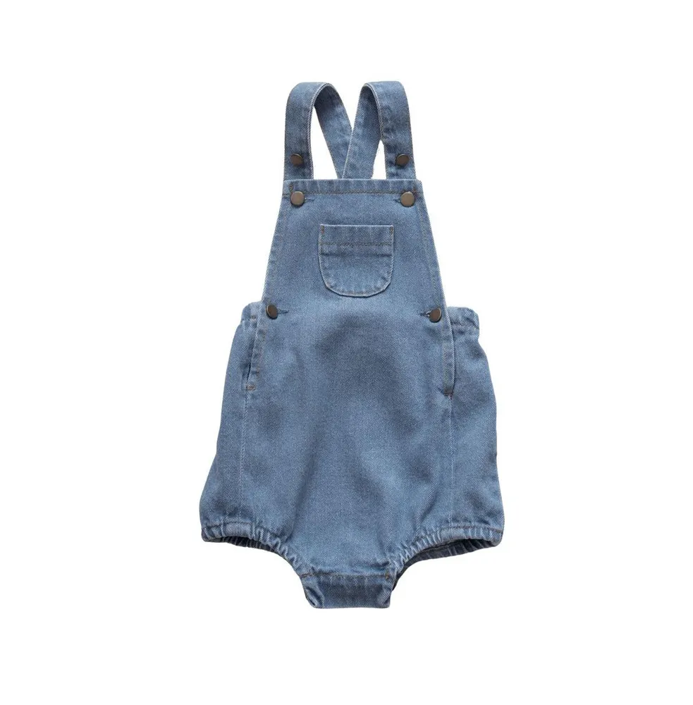 The Simple Folk Toddler Cotton Denim Stone Romper