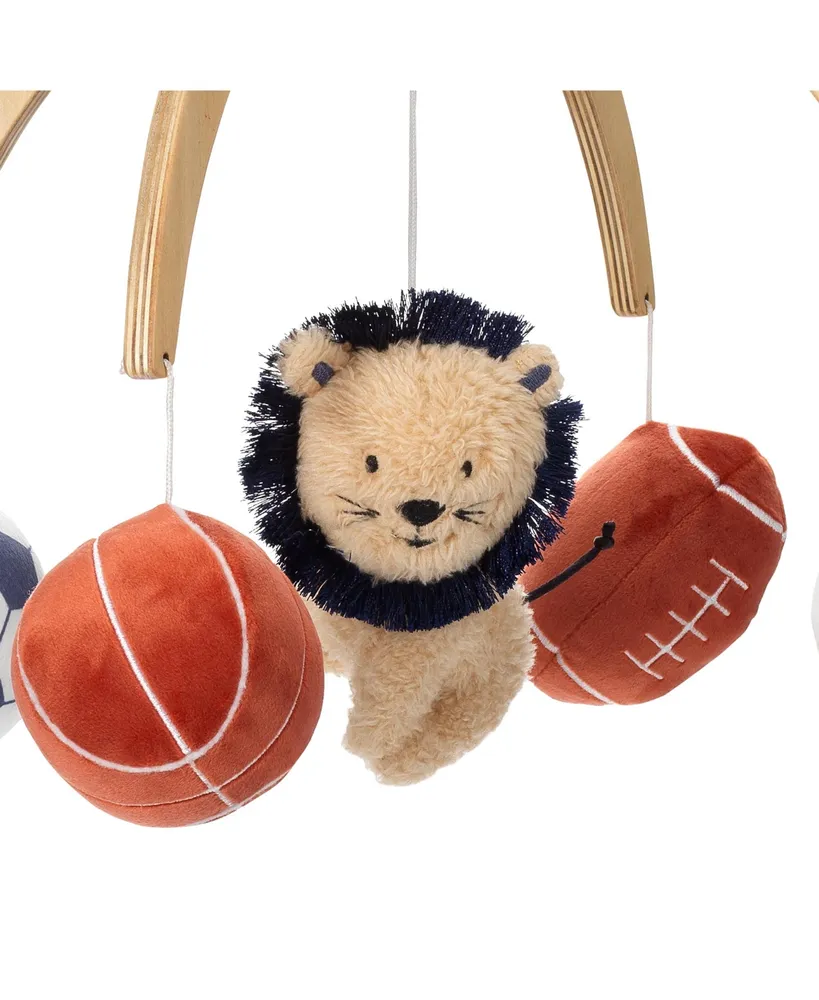 Lambs & Ivy Hall of Fame Lion/Sports Balls Musical Baby Crib Mobile Soother Toy