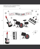 Lambs & Ivy Rock Star Musical Instruments Wall Decals/Stickers - Drums/Guitar