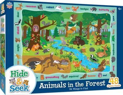 Masterpieces Hide & Seek Animals in the Forest 48 Piece Jigsaw Puzzle