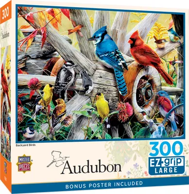 Masterpieces Audubon - Backyard Birds 300 Piece Ez Grip Jigsaw Puzzle