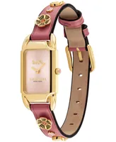 Coach Women's Cadie Quartz Blush Leather Strap Watch 17.5mm x 28.5mm