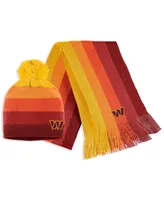 Women's Wear by Erin Andrews Gold Washington Commanders Ombre Pom Knit Hat and Scarf Set