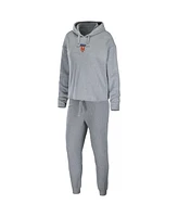 Women's Wear by Erin Andrews Heather Gray New York Mets Logo Pullover Hoodie and Pants Sleep Set