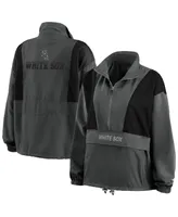 Women's Wear by Erin Andrews Charcoal Chicago White Sox Packable Half-Zip Jacket
