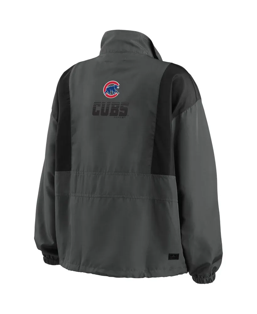 Women's Wear by Erin Andrews Charcoal Chicago Cubs Packable Half-Zip Jacket