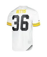 Men's Mitchell & Ness Jerome Bettis White Pittsburgh Steelers Retired Player Name and Number Mesh Top