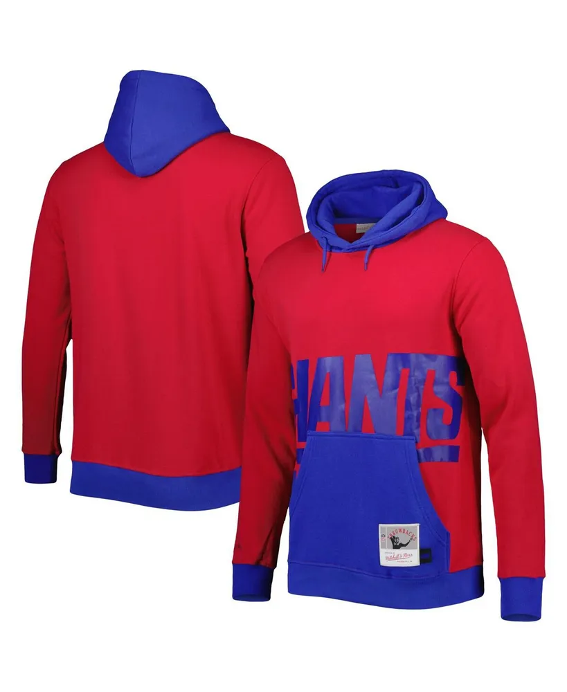 Men's Mitchell & Ness Red New York Giants Big Face 5.0 Pullover Hoodie