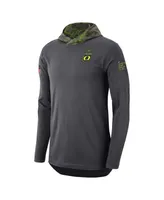 Men's Nike Anthracite Oregon Ducks Military-Inspired Long Sleeve Hoodie T-shirt