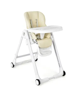 Baby Folding Convertible High Chair Adjustable Height Recline