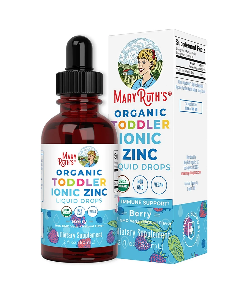 MaryRuth's Organic Toddler Ionic Zinc Liquid Drops 1-3 Years Berry