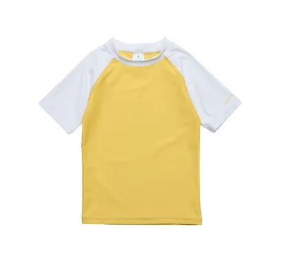 Toddler, Child Boys Yellow White Sleeve Sustainable Ss Rash Top
