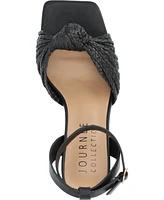 Journee Collection Women's Galinda Raffia Knot Block Heel Sandals
