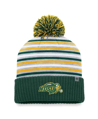 Men's Top of the World Green Ndsu Bison Dash Cuffed Knit Hat with Pom
